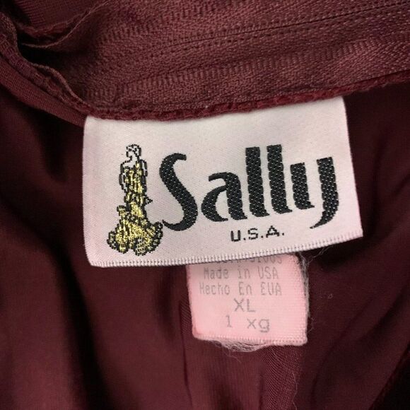 Vintage 80s Velvet Wiggle Maxi Dress XL Red Sweetheart Spaghetti Strap Boning - Picture 8 of 8